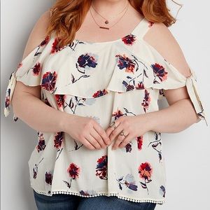 Off the shoulder plus top floral with raffle
